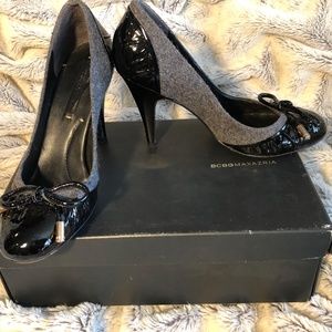 BCBGMaxAzria NEA2 Patent/Flannel Pumps